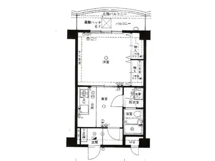 ダイアパレス大手門第2(1DK/4階)の間取り写真