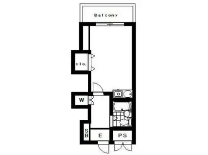 パークウエスト日暮里(ワンルーム/2階)の間取り写真
