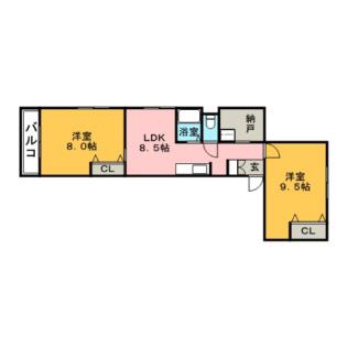 エトランゼ12(2LDK/3階)の間取り写真