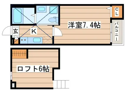 LE COURAGE(1K/2階)の間取り写真