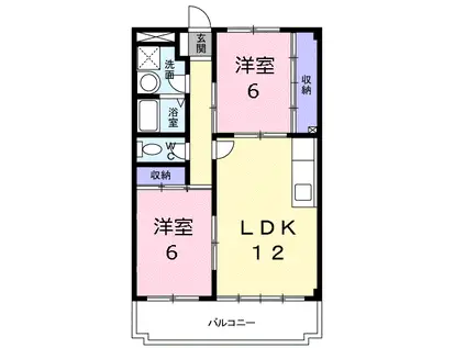 メトロポール東川口(2LDK/4階)の間取り写真