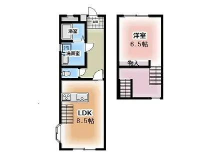 バルモアール(1LDK/4階)の間取り写真