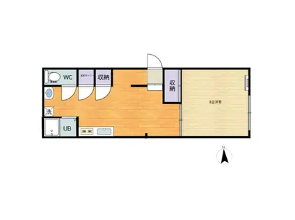 バックハウス(1DK/3階)の間取り写真