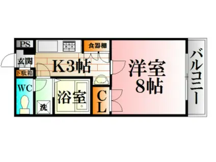 サニーコーポ武田II(1K/3階)の間取り写真