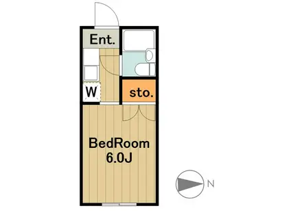 サンハイツクロダ(1K/2階)の間取り写真