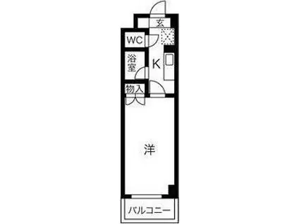 コンアモールI(1K/3階)の間取り写真