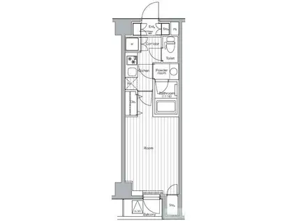 プレミアム キューブ 都立大学 エムオー(1K/5階)の間取り写真