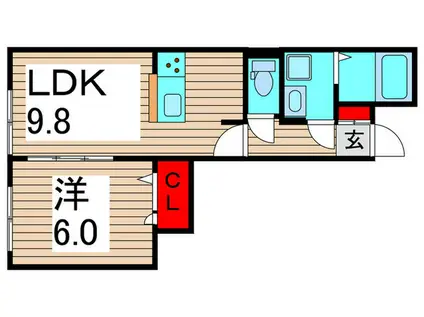 グラナーデ六町II(1LDK/1階)の間取り写真