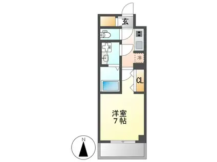 S-RESIDENCE名駅ノースII(1K/5階)の間取り写真