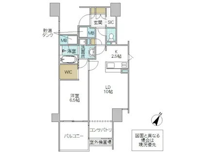 アネージュ日立ブラフィール(1LDK/9階)の間取り写真