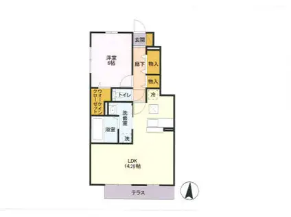 グレイスガーデンA(1LDK/1階)の間取り写真