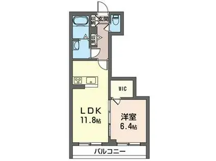 レフィシア(1LDK/3階)の間取り写真