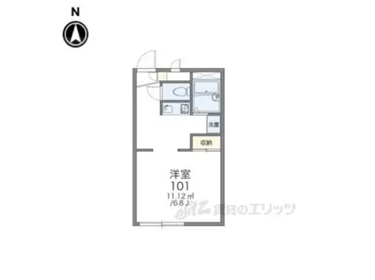 レオパレス 下狛(1K/1階)の間取り写真