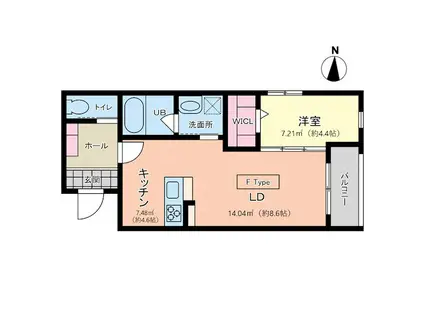 GRAVITY FUJIEDA EKINANDORI(1LDK/2階)の間取り写真