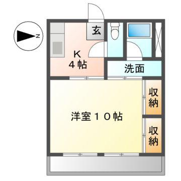 コーポ岡田(1K/2階)の間取り写真