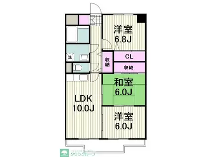 ウッドベル(3LDK/4階)の間取り写真