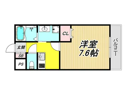 モレス・ヴィラ塚口(1K/2階)の間取り写真