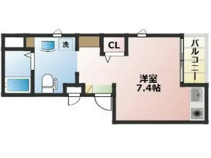 CASA LIBRE (ワンルーム/3階)の間取り写真