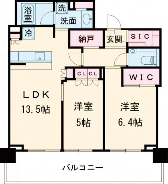 ベイシティタワーズ神戸ウエスト(2SLDK/25階)の間取り写真