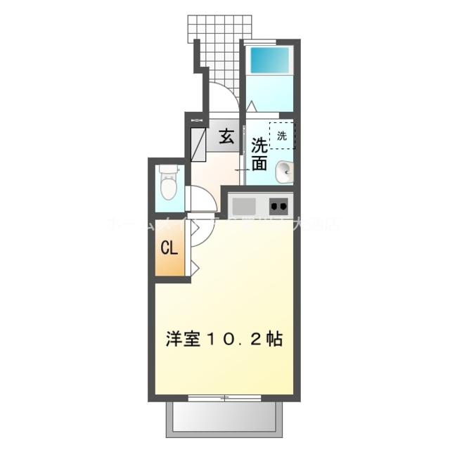クレシタ神ノ輪(ワンルーム/1階)の間取り写真