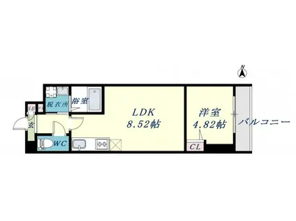 ラックフィールド(1LDK/7階)の間取り写真