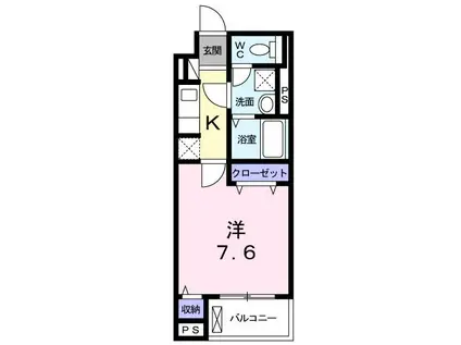 パレス山科西野(1K/3階)の間取り写真