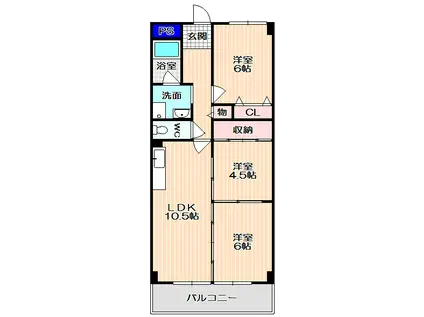 ラミーユ桃山(3LDK/1階)の間取り写真