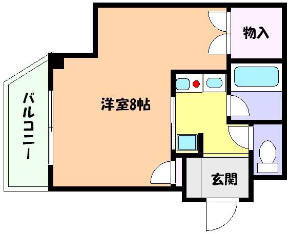 ハイムアンゲネーム(1K/1階)の間取り写真