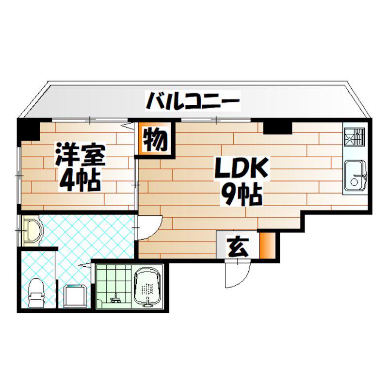 マキシム中津口(1LDK/2階)の間取り写真