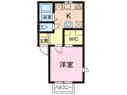 メゾントリプルスリー(1K/1階)の間取り写真