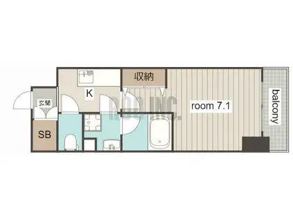 VILLA・SERENO姫路(1K/7階)の間取り写真