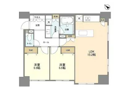 LASANTE五反田 ラサンテ五反田(2LDK/13階)の間取り写真