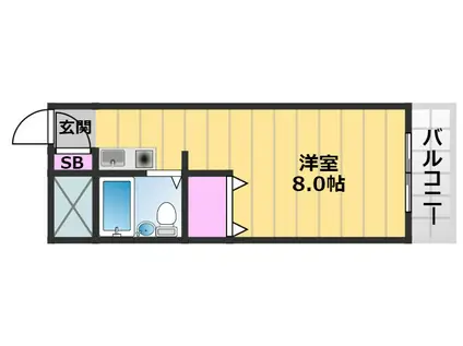 ランピオーネ1992(ワンルーム/3階)の間取り写真