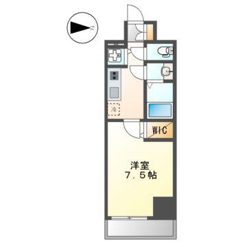 エスリード上前津LIVIA(1K/3階)の間取り写真