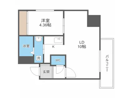 パルティーレ平岸(1LDK/5階)の間取り写真