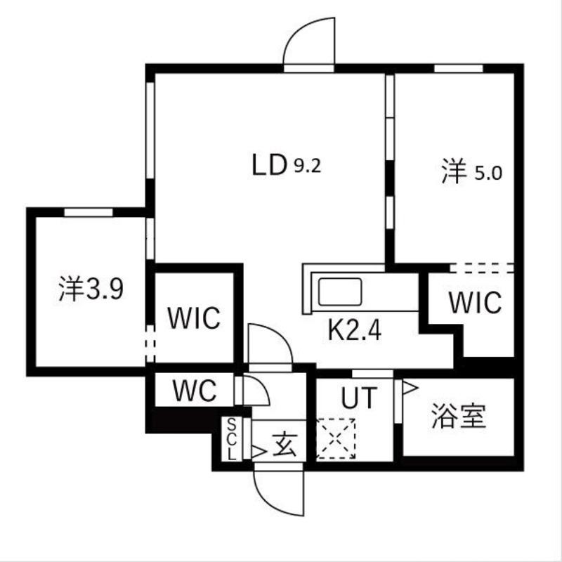 TS COURT ウエスト13(2LDK/3階)の間取り写真
