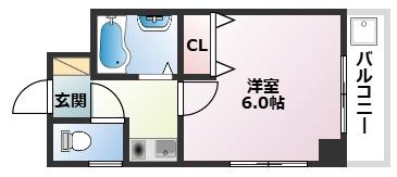 ルミエールUOZAKI(1K/2階)の間取り写真