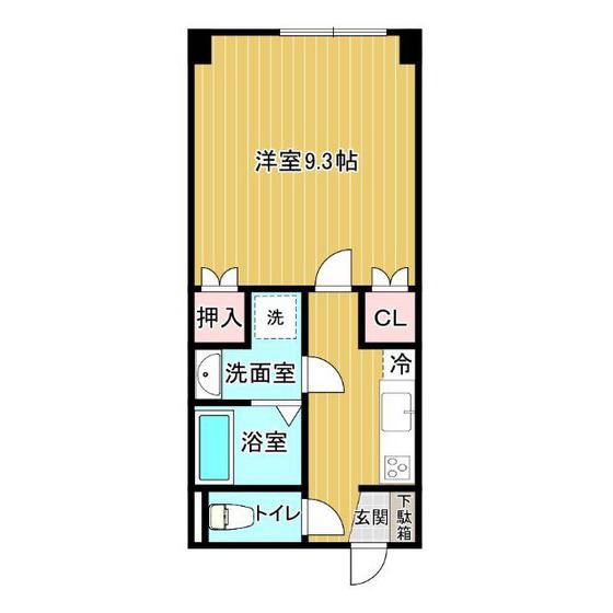 ブライト藤木(1K/1階)の間取り写真