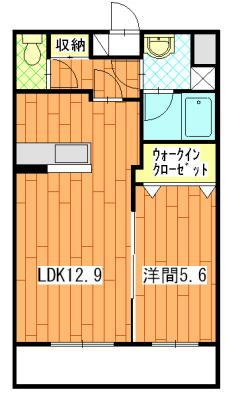 TIIDA(1LDK/1階)の間取り写真