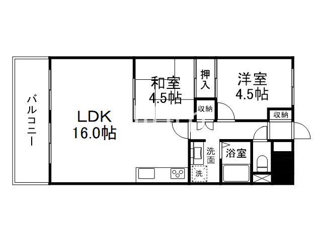 新烏丸日光ハイツ(2LDK/1階)の間取り写真
