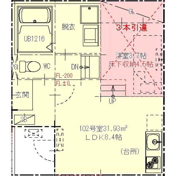 TIARA中村(1LDK/1階)の間取り写真