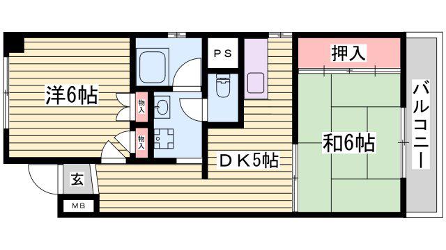 晴水ビル(2DK/3階)の間取り写真