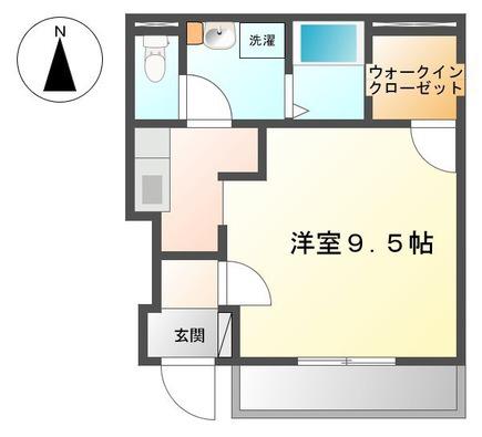 エトワール桜(1K/1階)の間取り写真