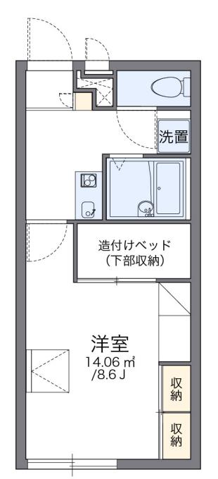 ROOK(1K/2階)の間取り写真