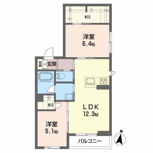 シャーメゾンアムール(2LDK/3階)の間取り写真