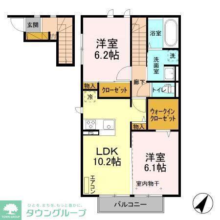 フジクレールB(2LDK/2階)の間取り写真