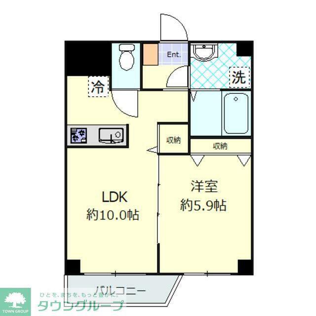 エステ浅草壱番館(1LDK/6階)の間取り写真