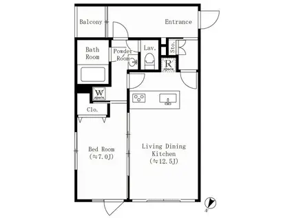 BEEVALLEY YOYOGIUEHARA(1LDK/1階)の間取り写真