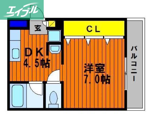 サンライズマンション(1DK/1階)の間取り写真
