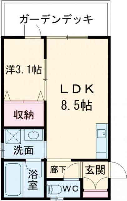 LINDY TONNO(1LDK/1階)の間取り写真